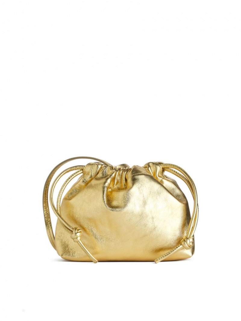Geanta Crossbody Arket Piele Pouch Dama Aurii | Romania-UXZG25960