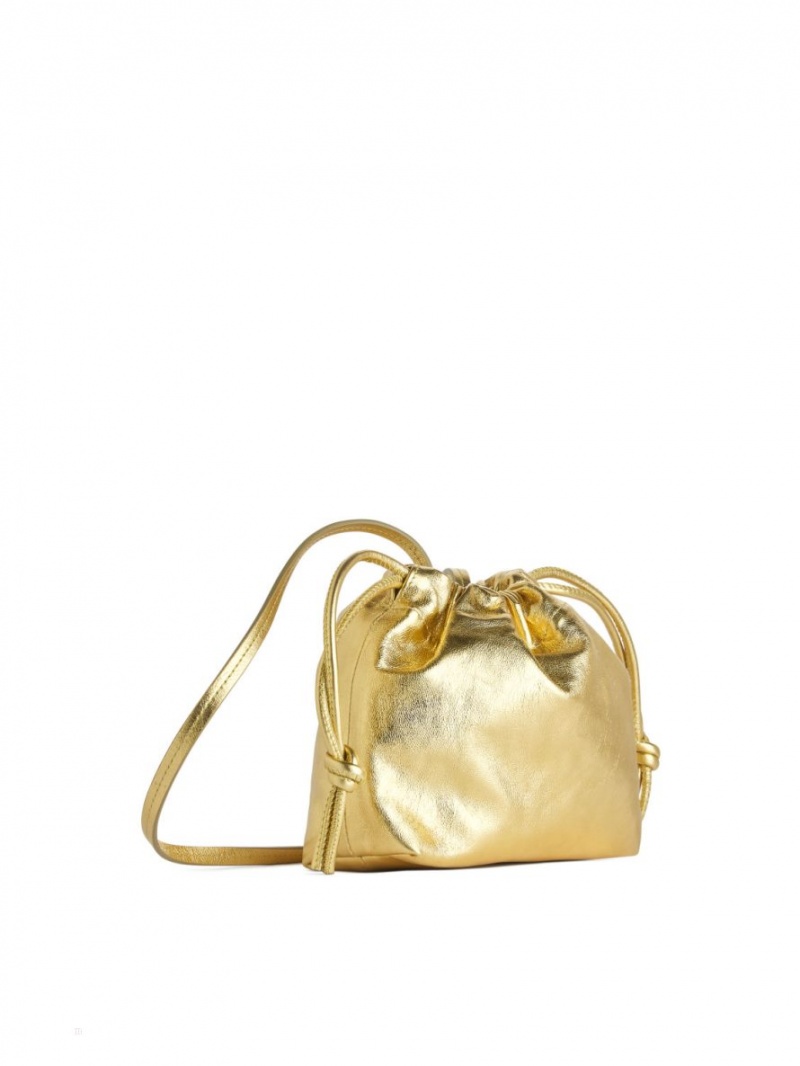 Geanta Crossbody Arket Piele Pouch Dama Aurii | Romania-UXZG25960