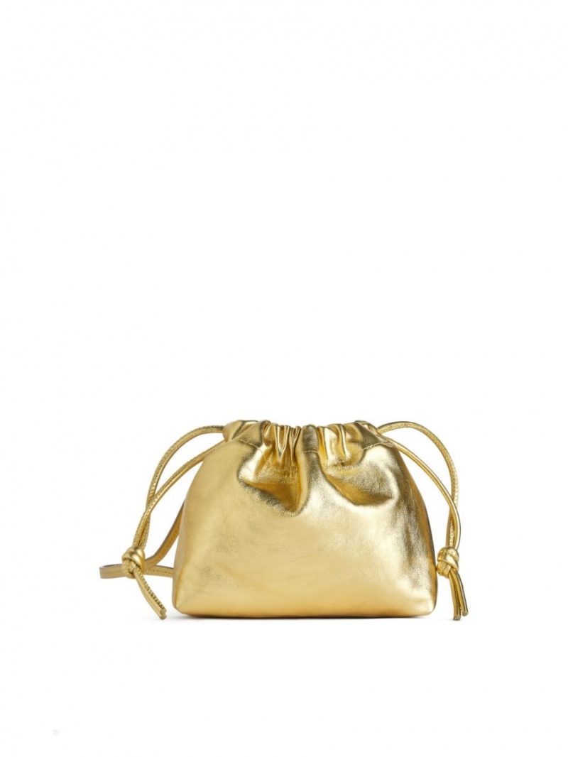 Geanta Crossbody Arket Piele Pouch Dama Aurii | Romania-UXZG25960