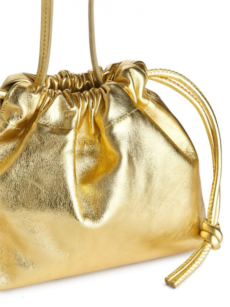 Geanta Crossbody Arket Piele Pouch Dama Aurii | Romania-UXZG25960