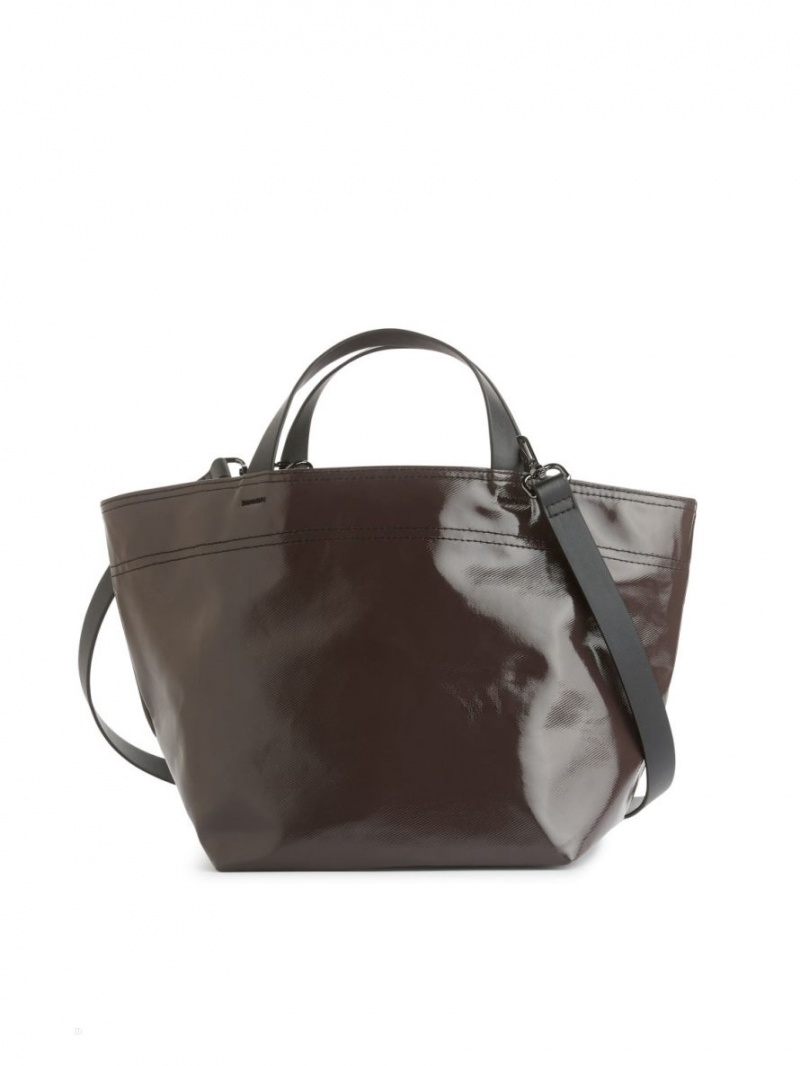 Geanta Tote Arket Coated Panza Dama Maro Inchis | Romania-PQSE02876