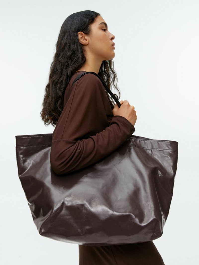 Geanta Tote Arket Coated Panza Dama Maro Inchis | Romania-RFJP31675