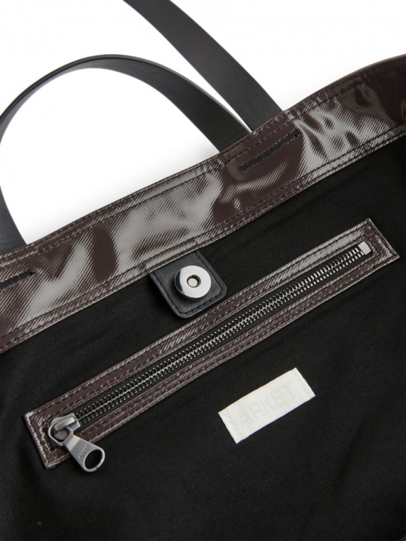 Geanta Tote Arket Coated Panza Dama Maro Inchis | Romania-RFJP31675