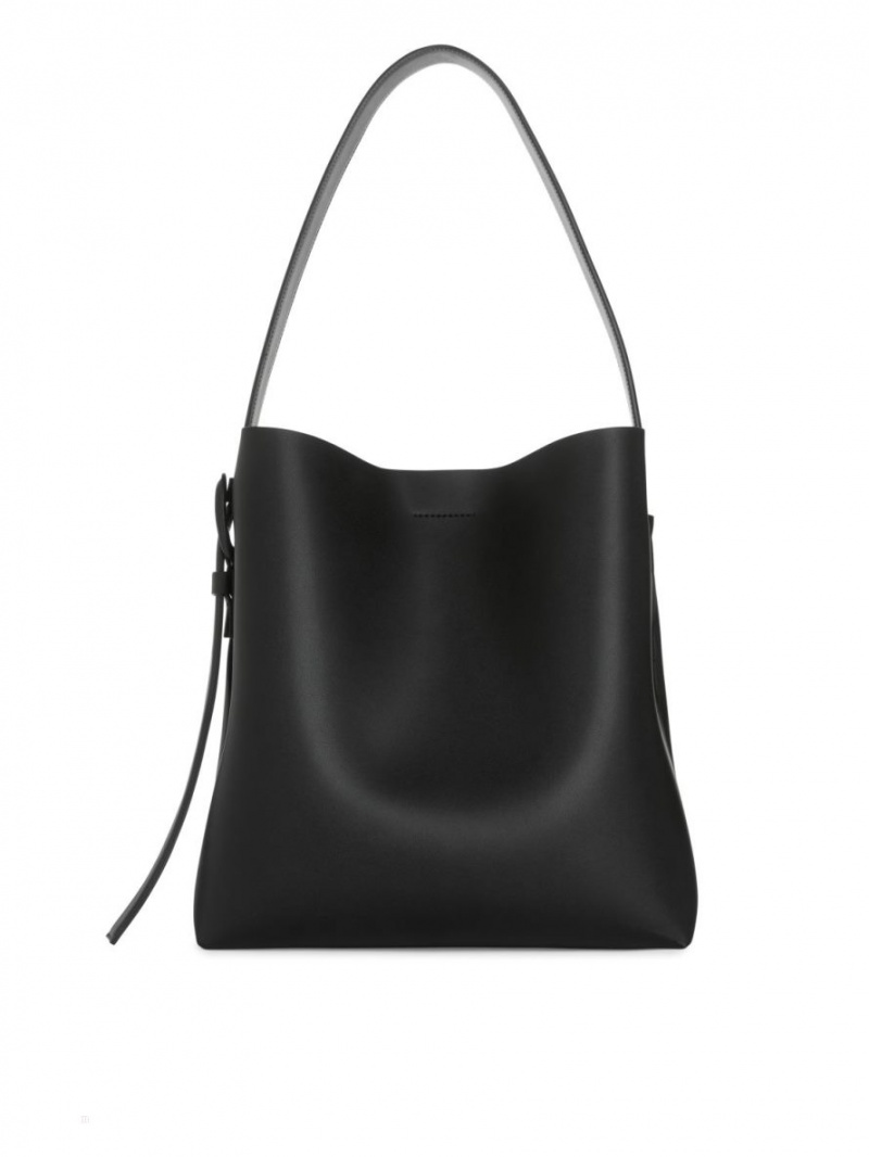 Geanta Tote Arket Piele Dama Negrii | Romania-NWKM90357