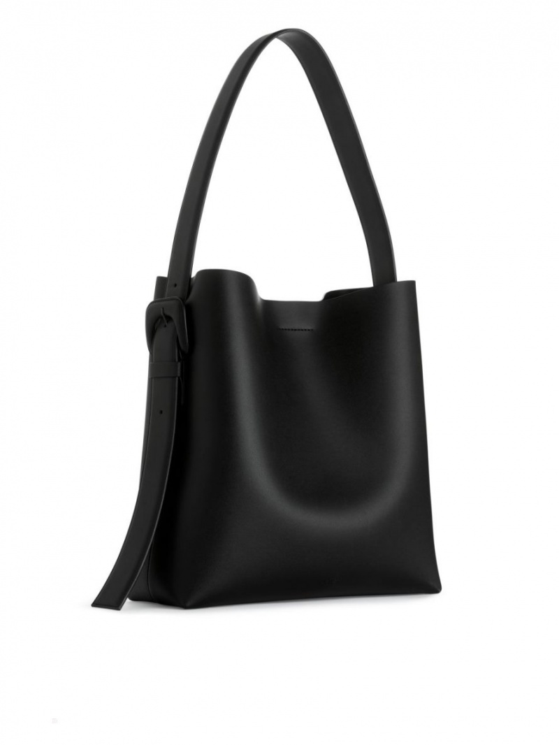 Geanta Tote Arket Piele Dama Negrii | Romania-NWKM90357