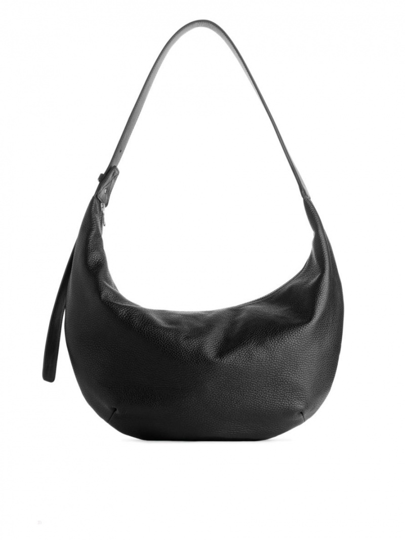 Geanta de Umar Arket Curved Piele Dama Negrii | Romania-ONSV35094
