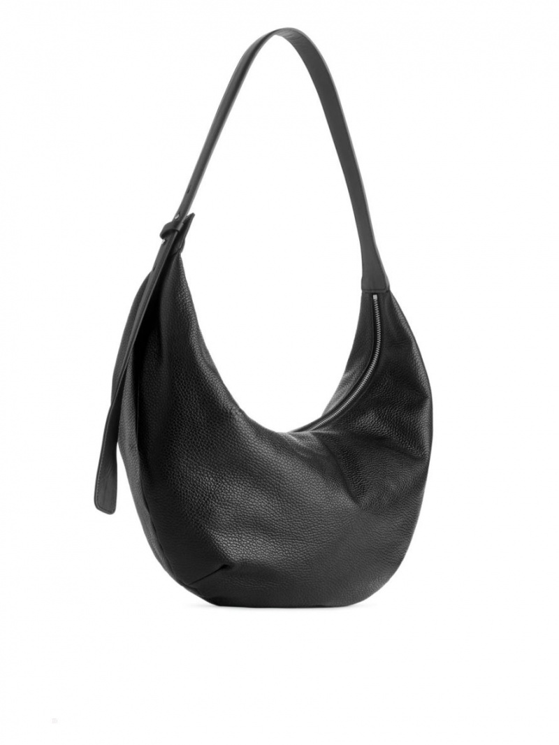 Geanta de Umar Arket Curved Piele Dama Negrii | Romania-ONSV35094