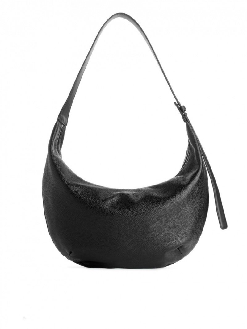 Geanta de Umar Arket Curved Piele Dama Negrii | Romania-ONSV35094