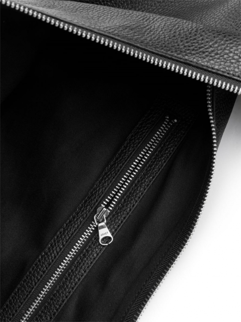 Geanta de Umar Arket Curved Piele Dama Negrii | Romania-ONSV35094