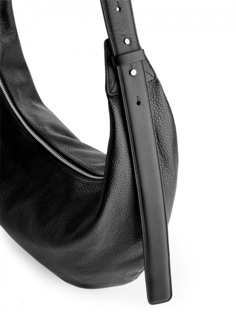 Geanta de Umar Arket Curved Piele Dama Negrii | Romania-ONSV35094