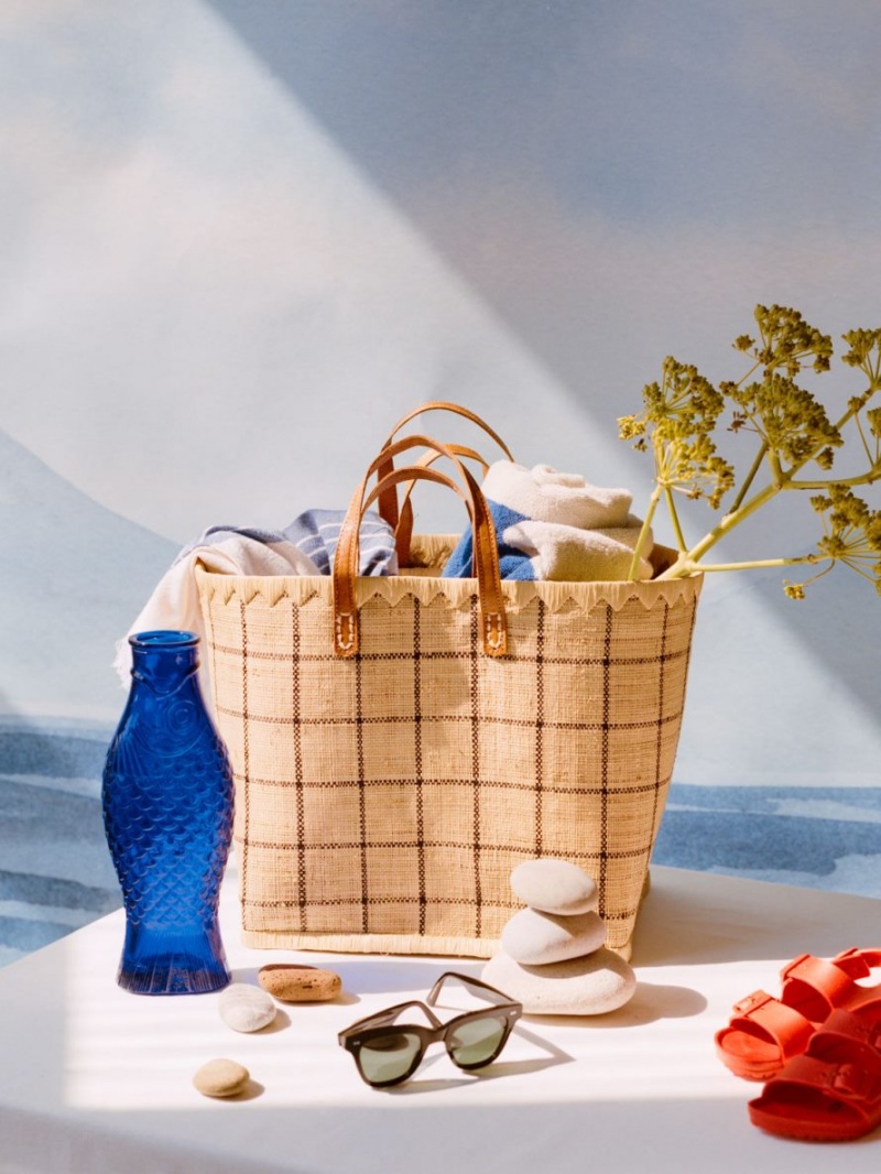 Genti De Cumparaturi Arket A World of Craft Large Raffia Dama Bej Negrii | Romania-VBHO31802