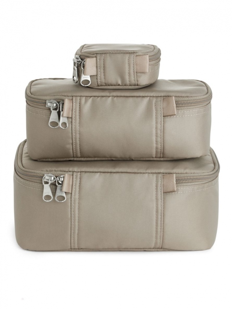 Genti De Voiaj Arket Travel Case Set of 3 Barbati Gri | Romania-BMLK43589