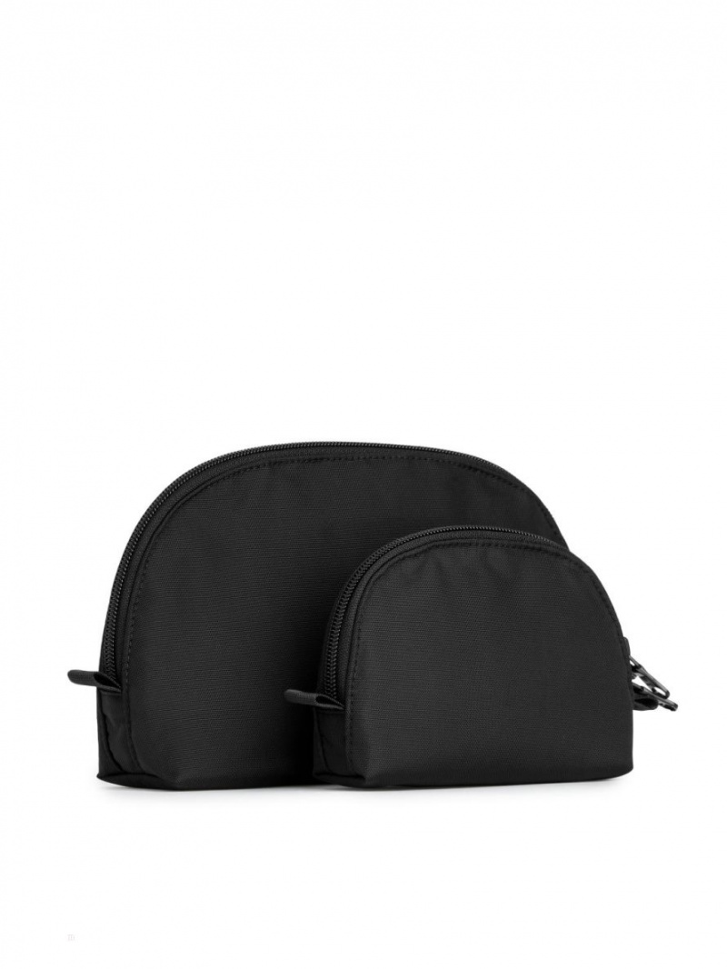 Genti De Voiaj Arket Travel Pouch Set of 2 Barbati Negrii | Romania-HREW25860