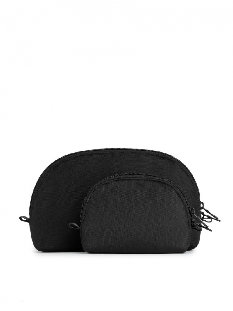 Genti De Voiaj Arket Travel Pouch Set of 2 Barbati Negrii | Romania-HREW25860