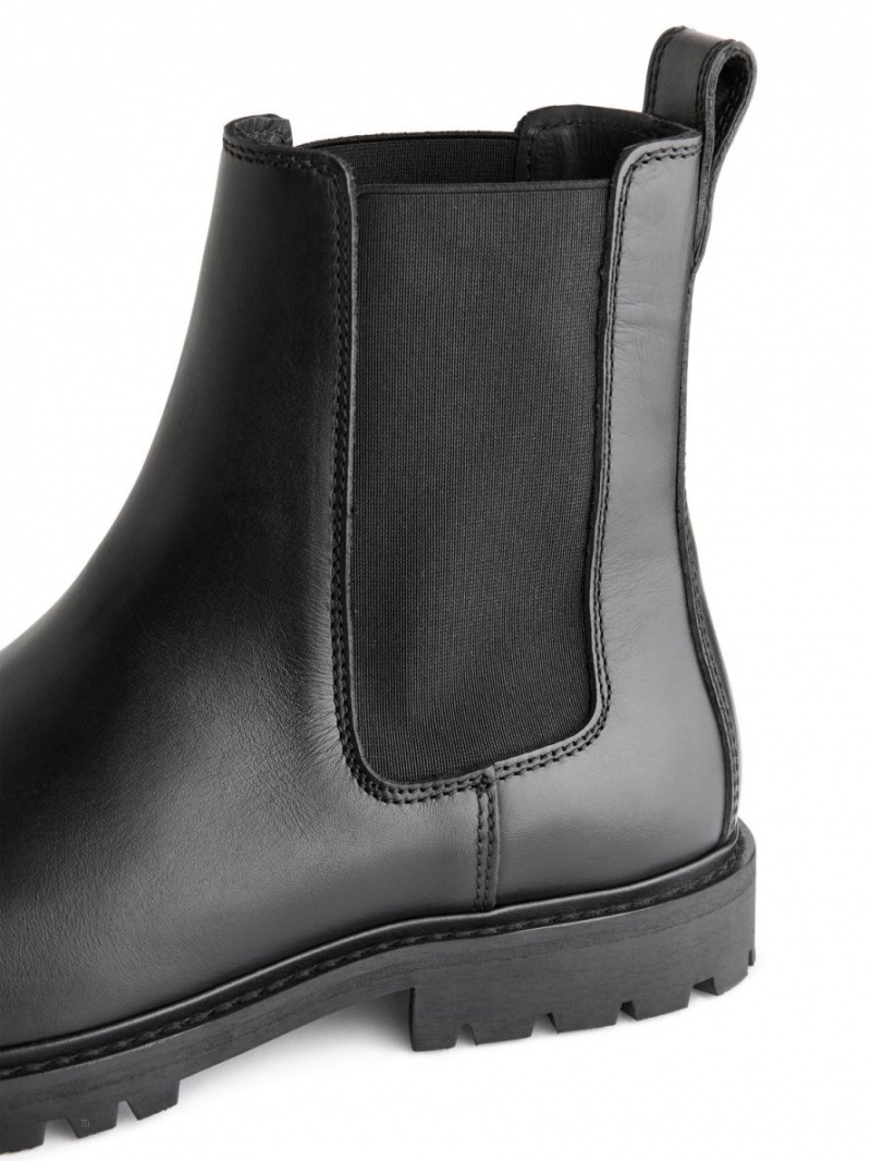 Ghete Chelsea Arket Piele Barbati Negrii | Romania-LDRB04591