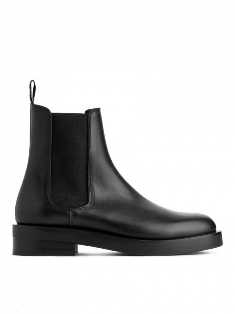 Ghete Chelsea Arket Piele Dama Negrii | Romania-VRMS61845