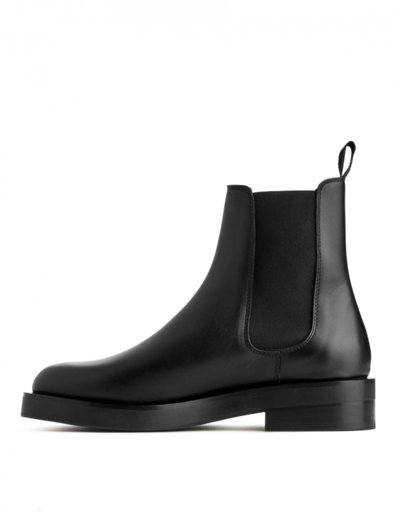 Ghete Chelsea Arket Piele Dama Negrii | Romania-VRMS61845