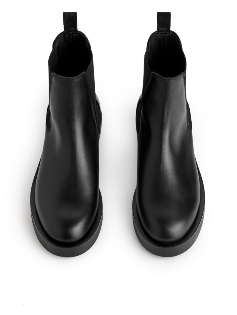 Ghete Chelsea Arket Piele Dama Negrii | Romania-VRMS61845