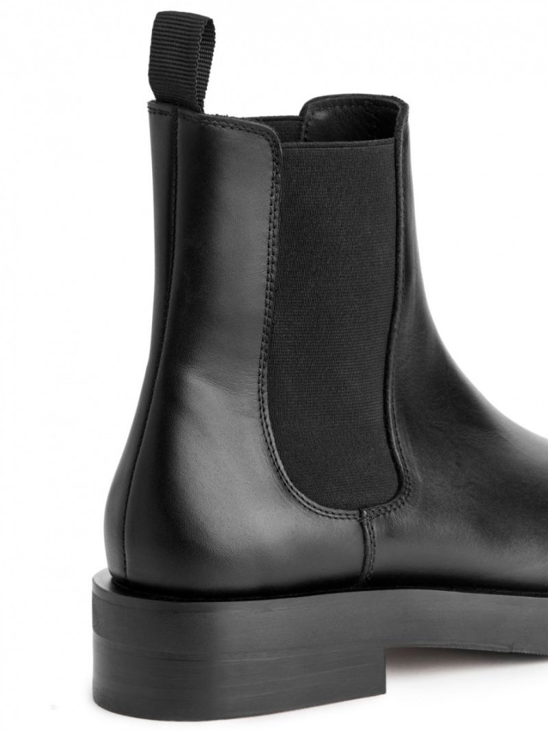 Ghete Chelsea Arket Piele Dama Negrii | Romania-VRMS61845