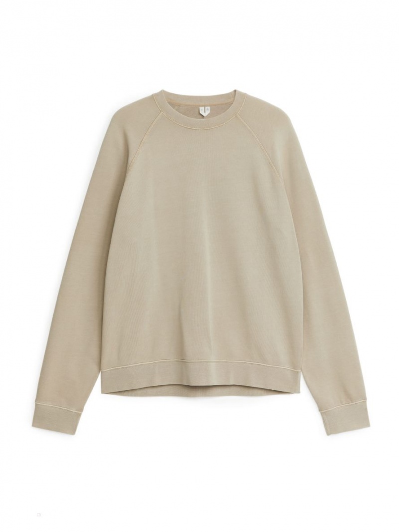Hanorac Arket Active Garment-Dyed Barbati Bej | Romania-YNZK98527