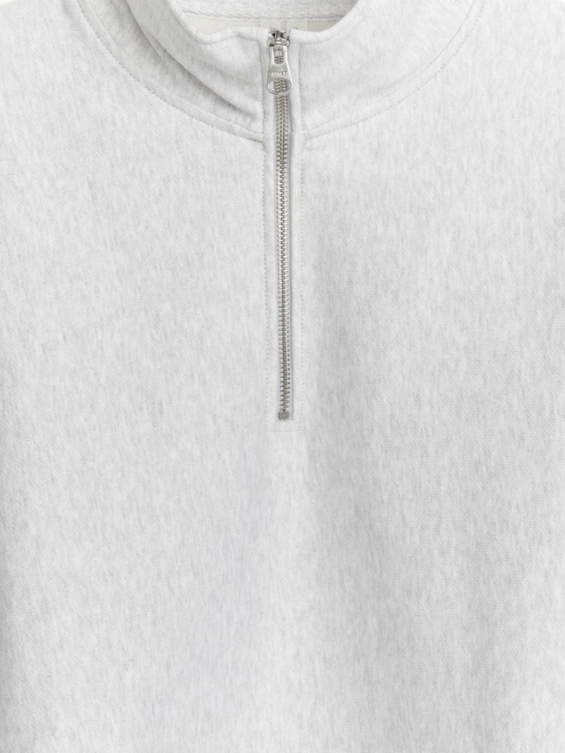 Hanorac Arket Heavyweight Half-Zip Barbati Gri Deschis | Romania-NAOF19542