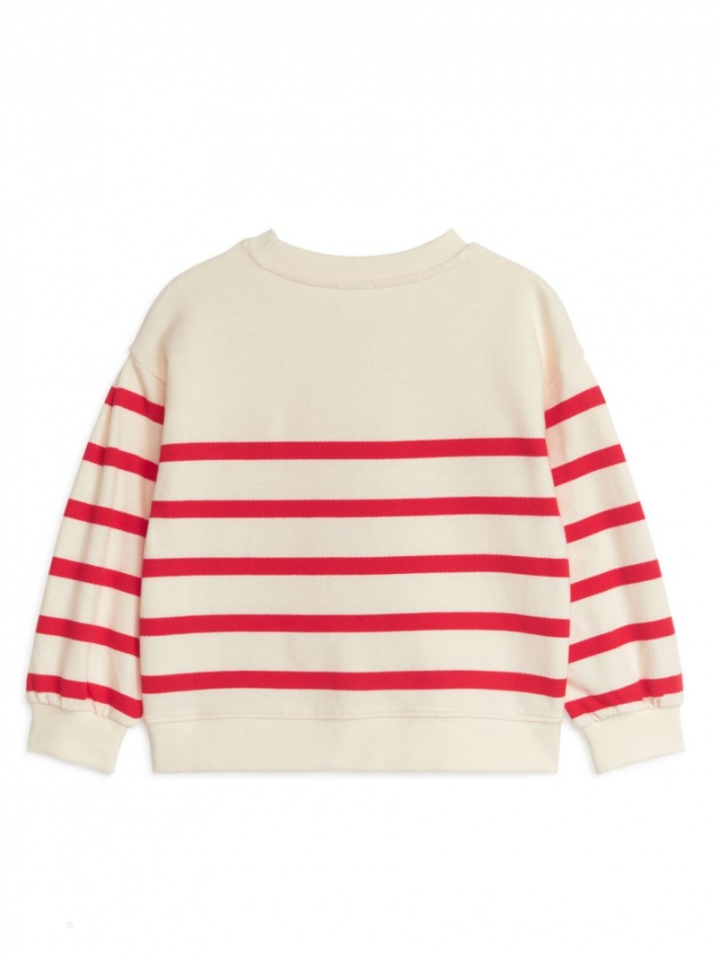 Hanorac Arket Puff Sleeve Fete Albi Rosii | Romania-DMUK76895