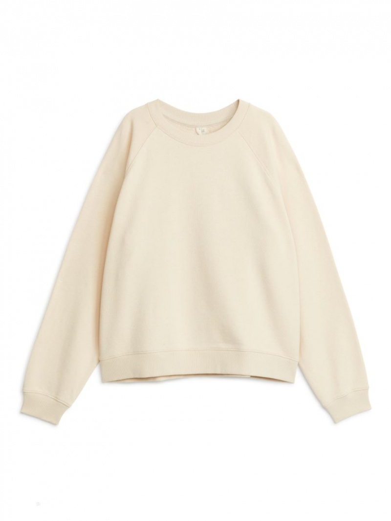 Hanorac Arket Soft French Terry Dama Albi | Romania-BQZD03284