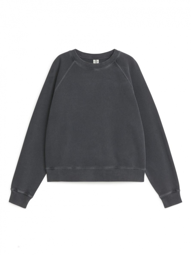 Hanorac Arket Soft French Terry Dama Gri Inchis | Romania-QNCA31782