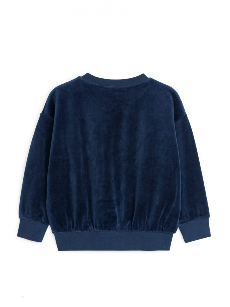 Hanorac Arket Velour Baieti Albastri Inchis | Romania-UXEL38256