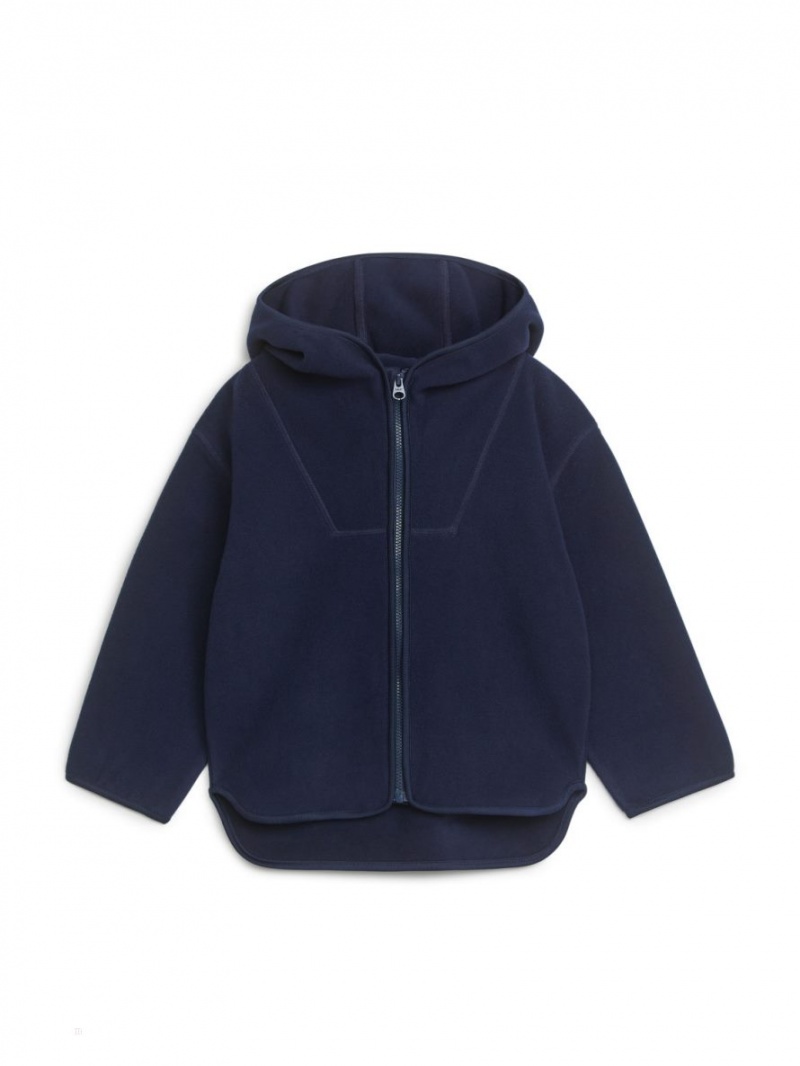Hanorac cu Gluga Arket Fleece Fete Albastri Inchis | Romania-FHRT26407