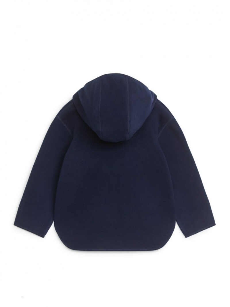 Hanorac cu Gluga Arket Fleece Fete Albastri Inchis | Romania-FHRT26407