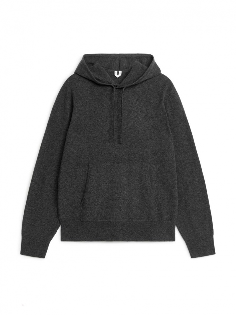 Hanorac cu Gluga Arket Merino Lână Barbati Gri Inchis | Romania-EBRX36015