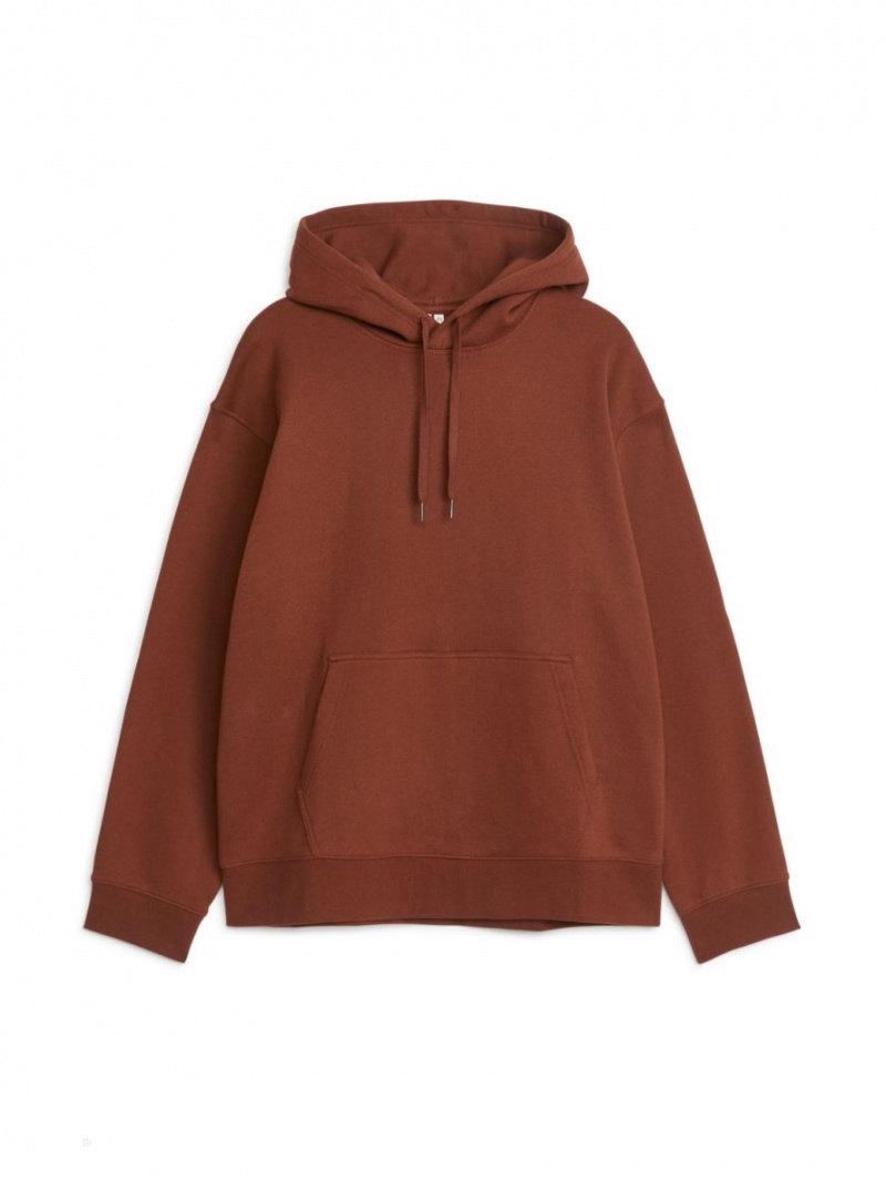 Hanorac cu Gluga Arket Relaxed Terry Barbati Maro | Romania-VGQD46902