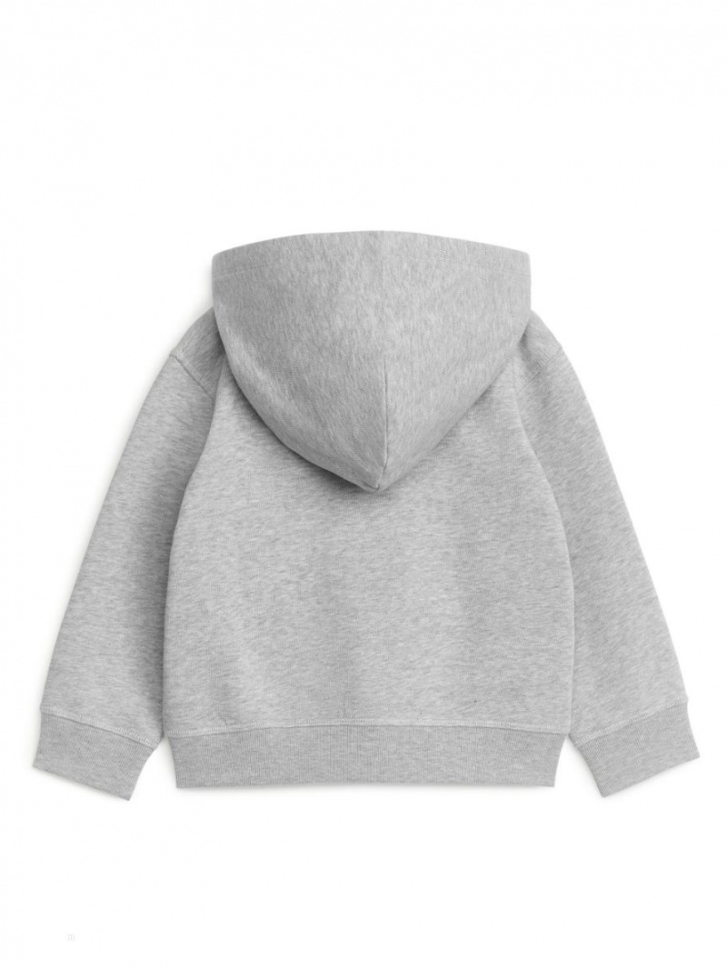 Hanorac cu Gluga Arket Zip Fete Gri Deschis | Romania-CGOJ65741