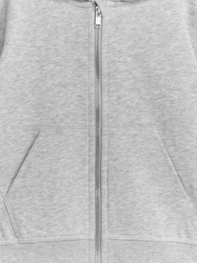 Hanorac cu Gluga Arket Zip Fete Gri Deschis | Romania-CGOJ65741