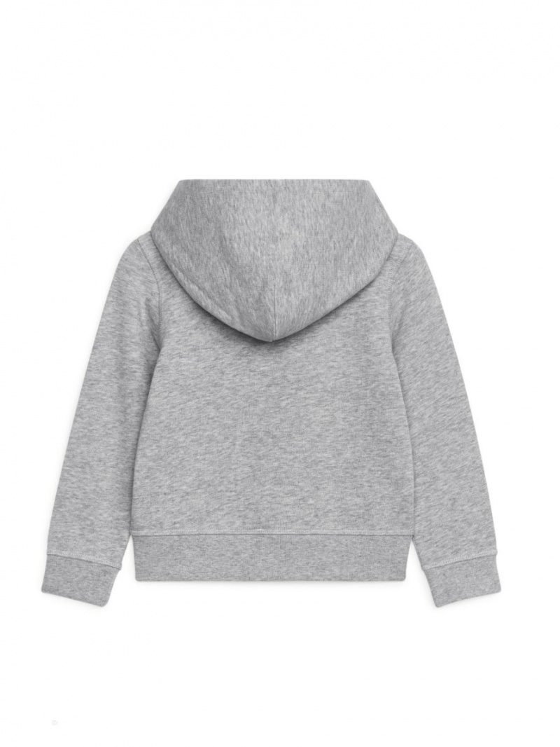 Hanorac cu Gluga Arket Zip Fete Gri | Romania-NLBS57981