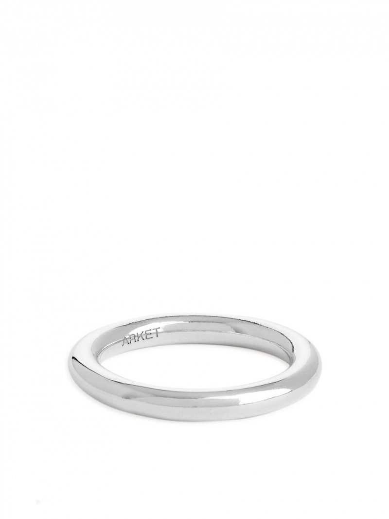 Inel Arket Cylinder Sterling Silver Barbati Argintii | Romania-SZKO01546