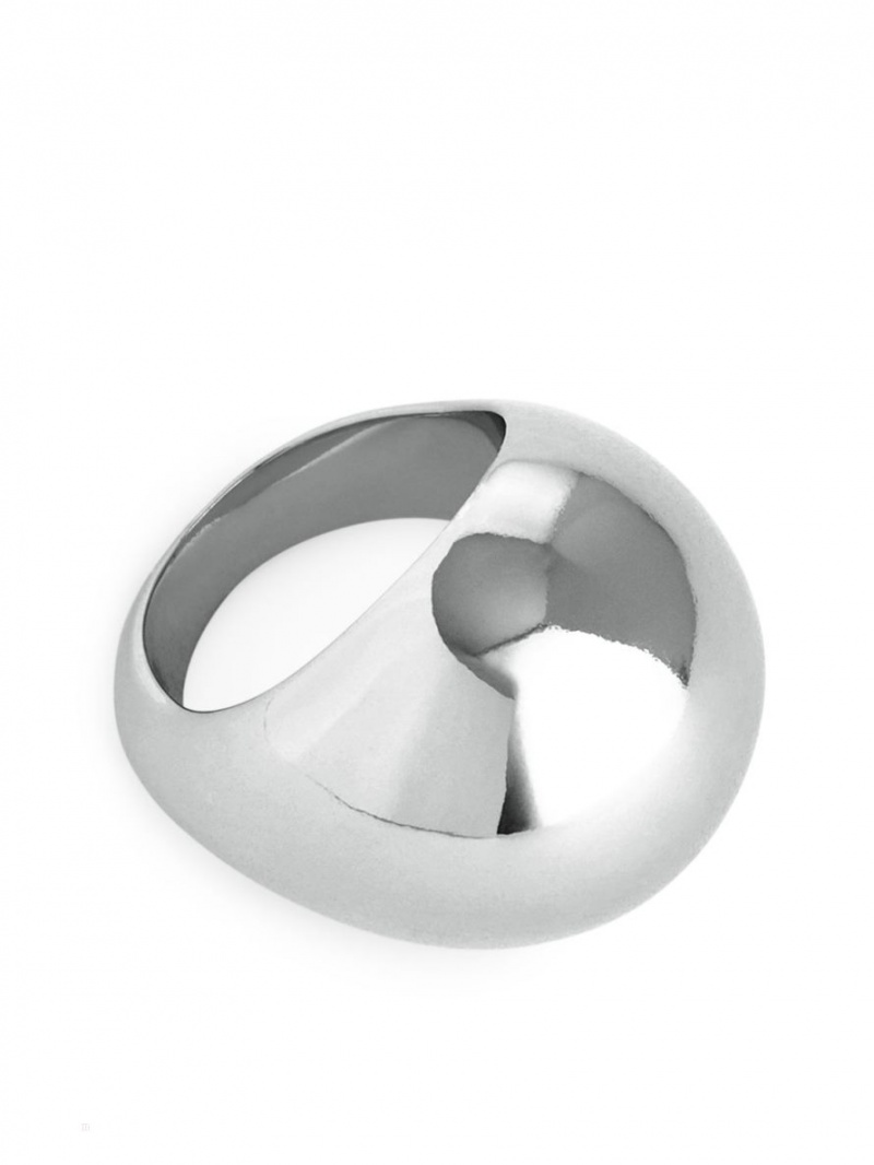 Inel Arket Silver-Plated Grosolan Sphere Dama Argintii | Romania-HLYP71846