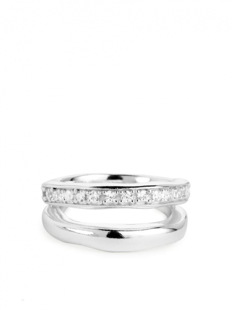 Inel Arket Silver-Plated Pinkie Dama Argintii | Romania-DTBC58732