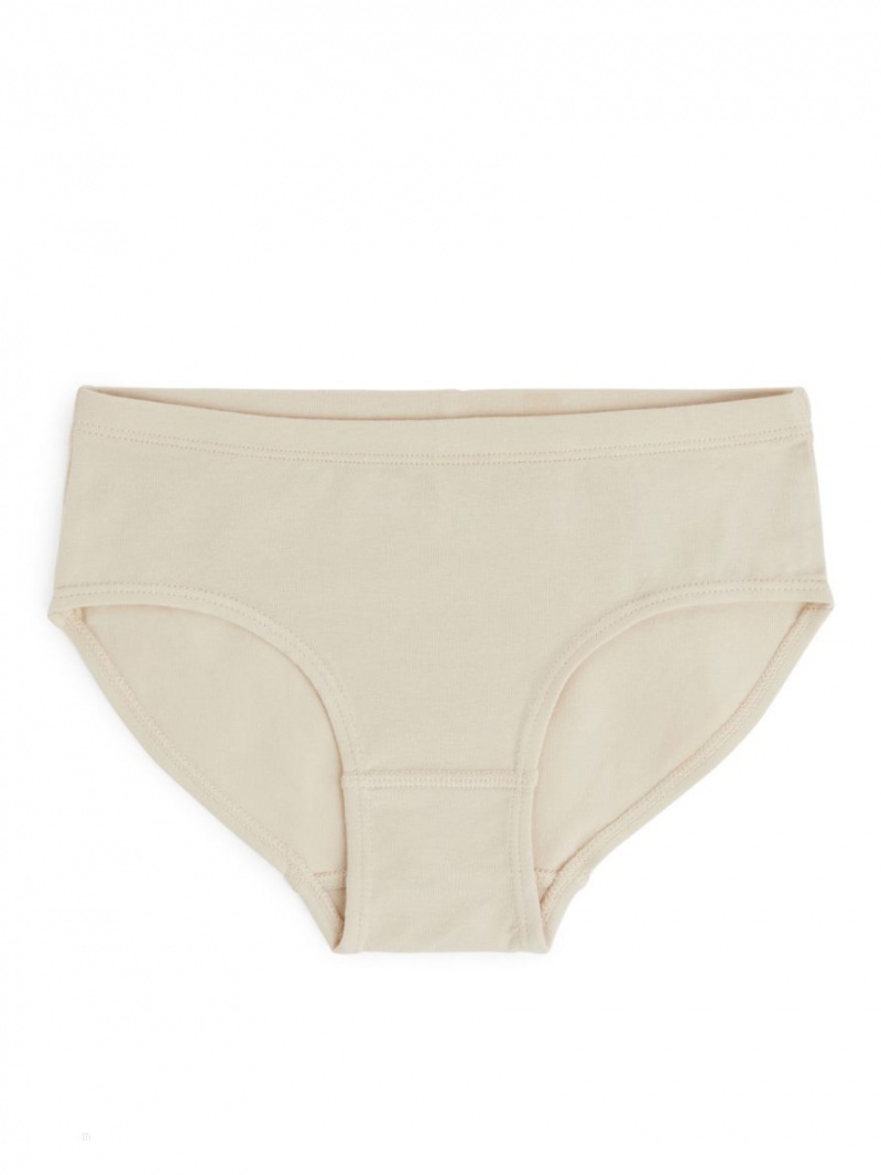 Lenjerie Arket Bumbac Jersey Briefs Fete Negrii Bej | Romania-YFPW90523