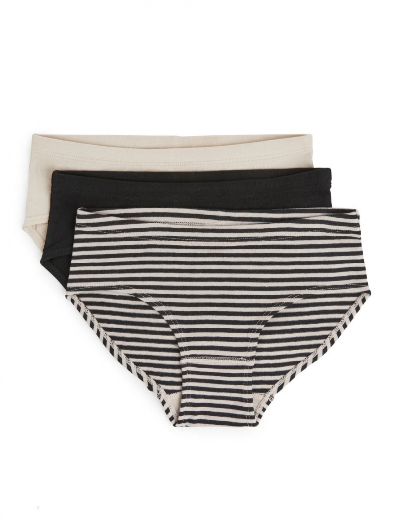 Lenjerie Arket Bumbac Jersey Briefs Fete Negrii Bej | Romania-YFPW90523