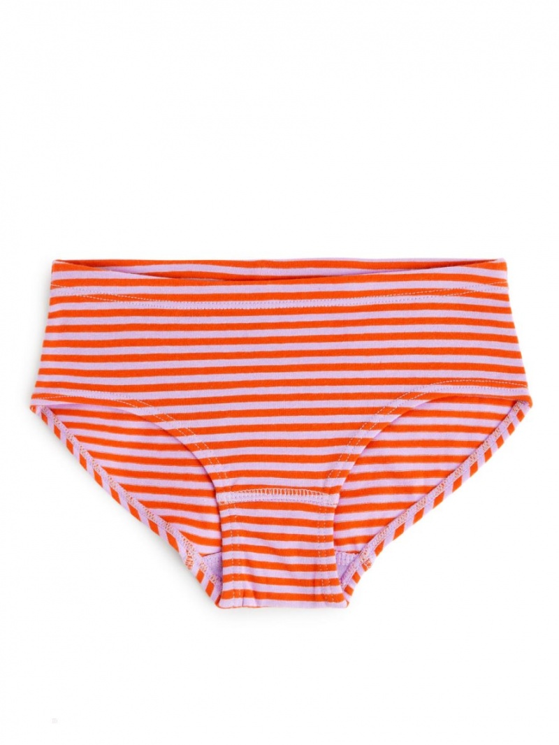 Lenjerie Arket Bumbac Jersey Briefs Fete Albastri Rosii Albi | Romania-NJGZ81024