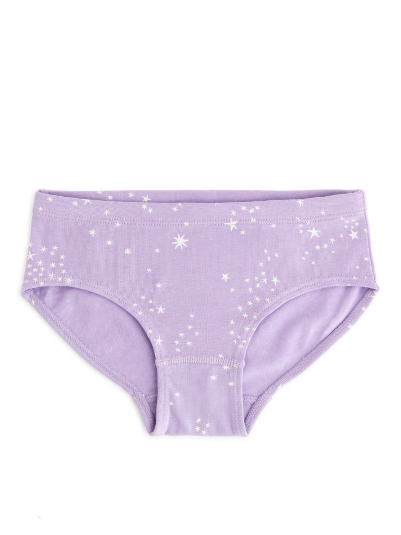 Lenjerie Arket Bumbac Jersey Briefs Fete Roz Violet | Romania-QRWH34820