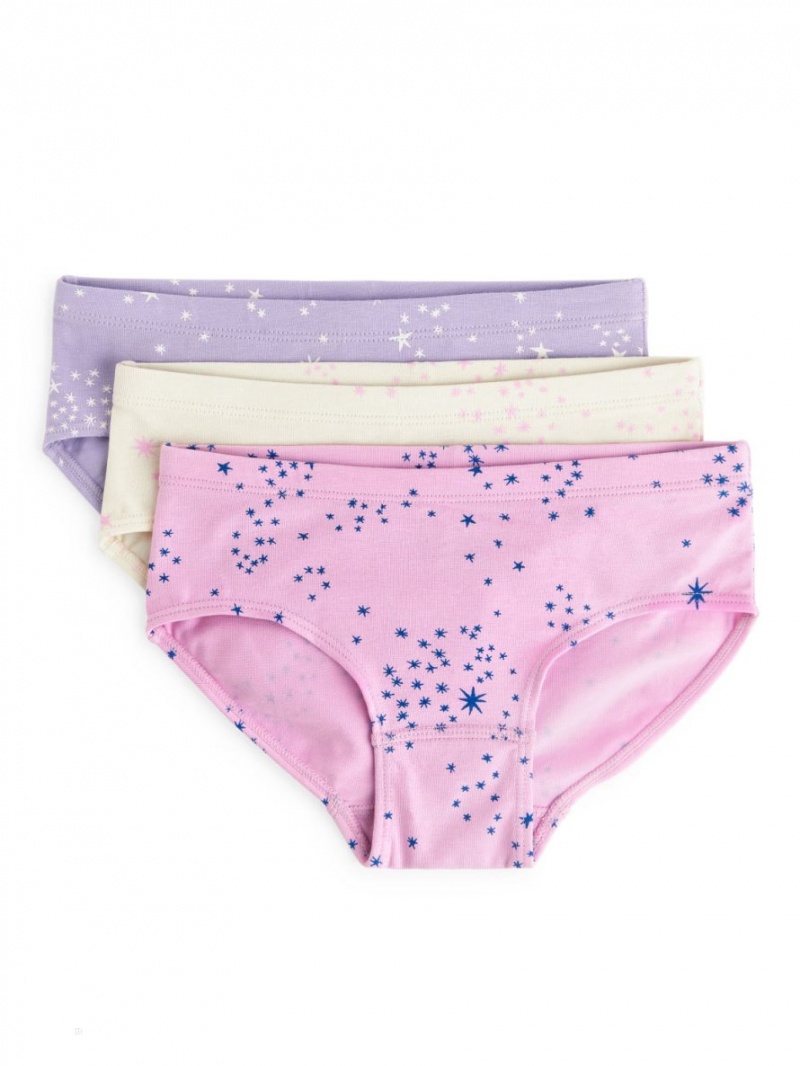Lenjerie Arket Bumbac Jersey Briefs Fete Roz Violet | Romania-QRWH34820