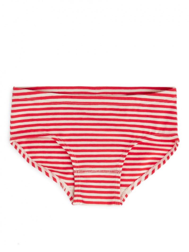 Lenjerie Arket Bumbac Jersey Briefs Fete Rosii Albi | Romania-HWQI49265