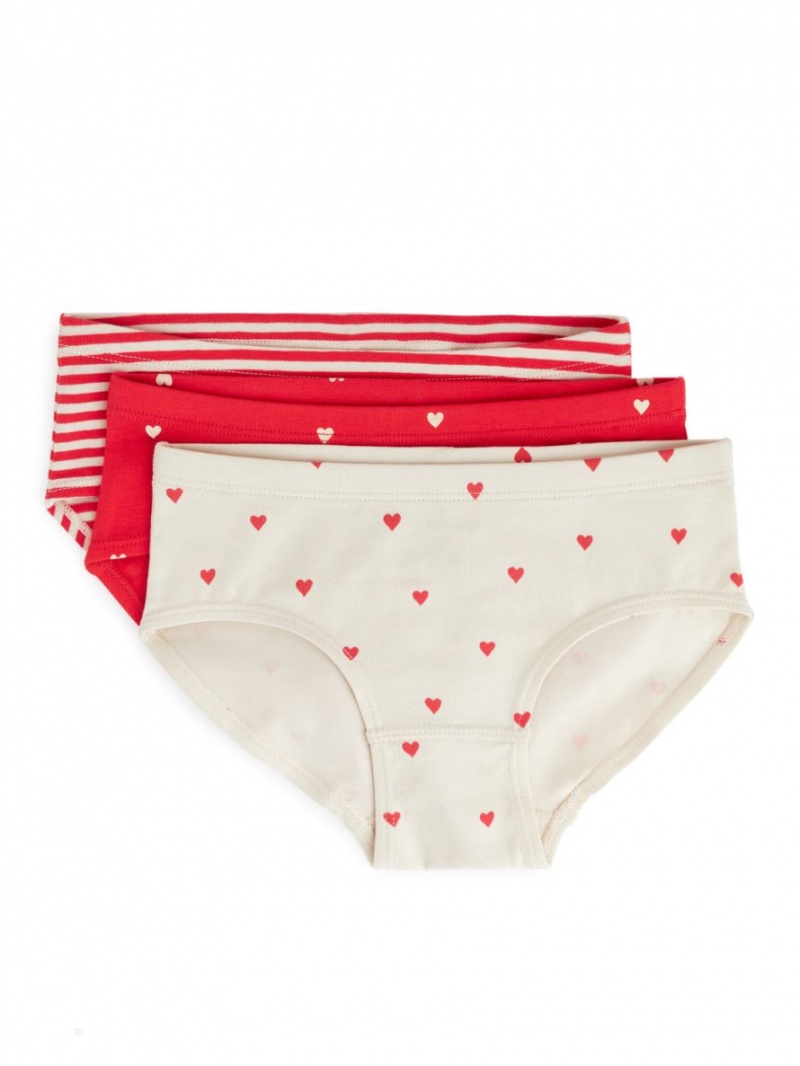 Lenjerie Arket Bumbac Jersey Briefs Fete Rosii Albi | Romania-HWQI49265