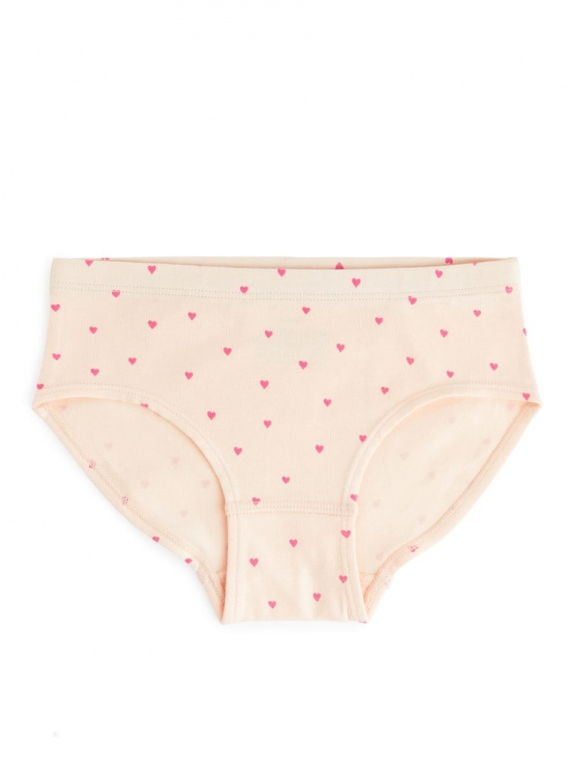 Lenjerie Arket Bumbac Jersey Briefs Fete Albi Roz Bej | Romania-NBPS10983