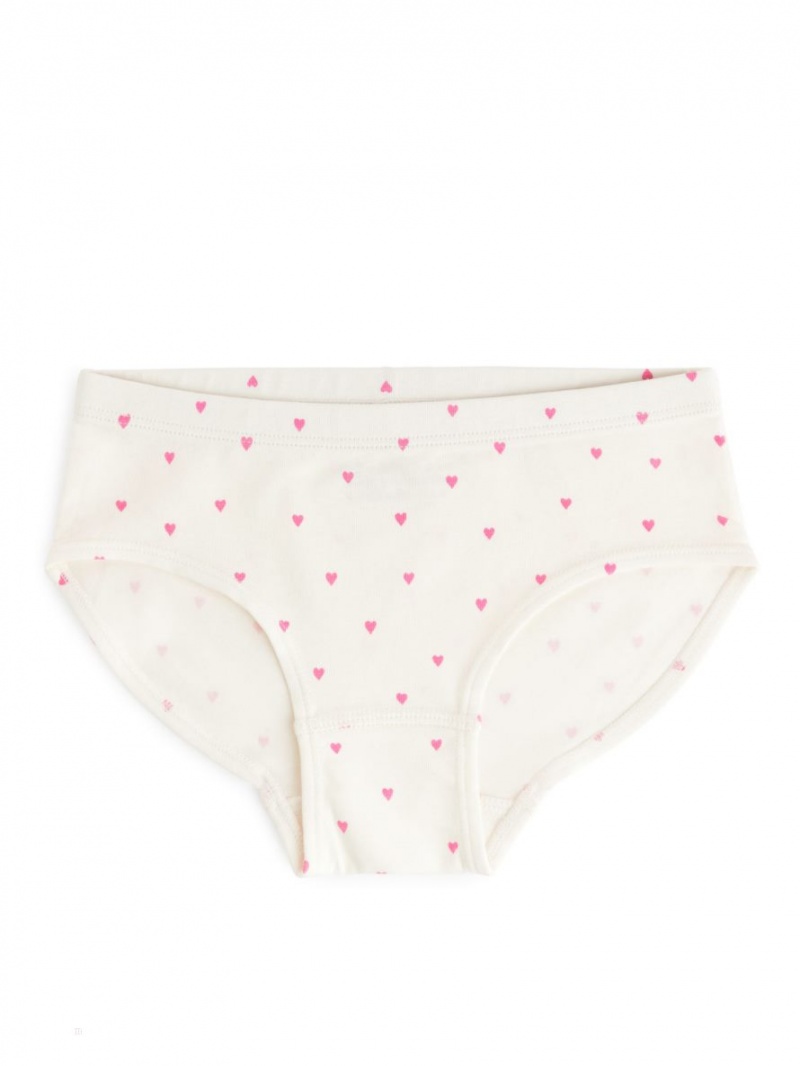 Lenjerie Arket Bumbac Jersey Briefs Fete Albi Roz Bej | Romania-NBPS10983