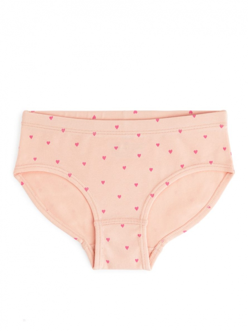 Lenjerie Arket Bumbac Jersey Briefs Fete Albi Roz Bej | Romania-NBPS10983