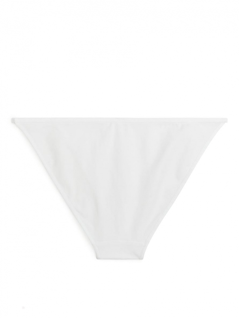 Lenjerie Arket Bumbac Tanga Dama Albi | Romania-GCMW57042